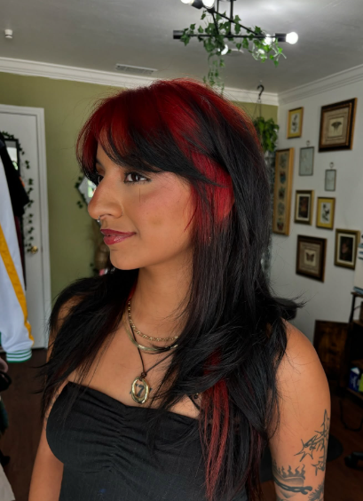 Bold red and black color transformation