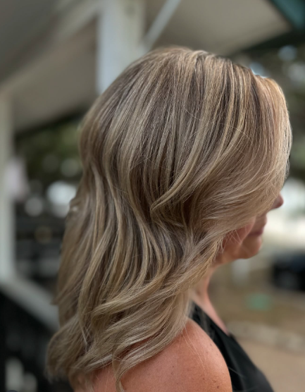 Soft blonde layered cut
